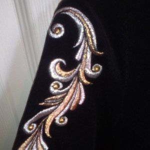 Black Velvet jacket with faux fur cuffs